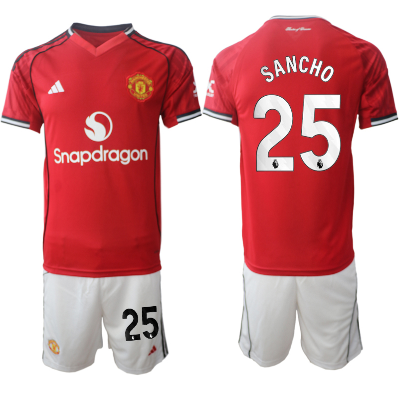 Men 2025-2026 Club Manchester United home Red #25 Soccer Jersey->manchester united jersey->Soccer Club Jersey